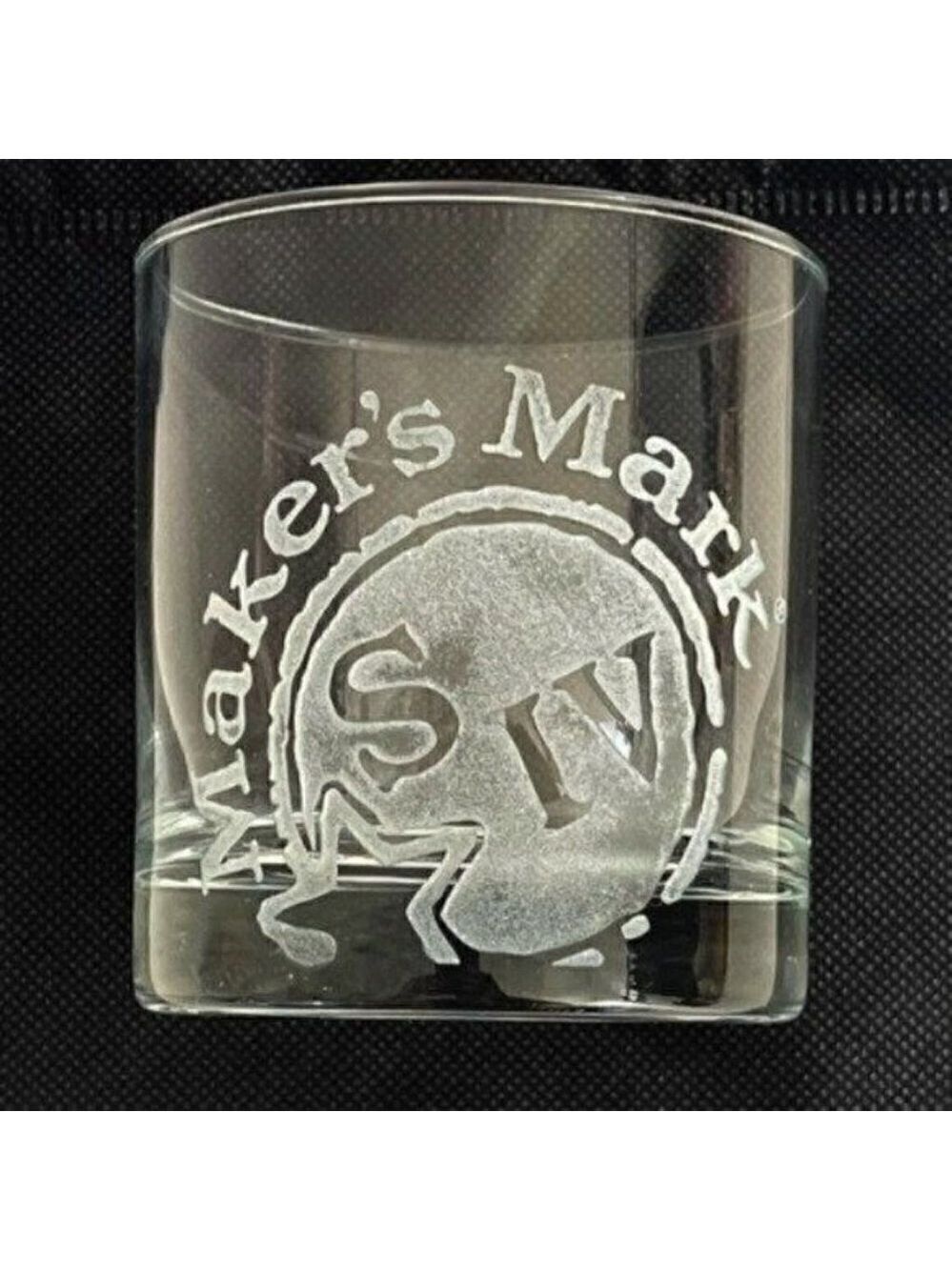 Maker’s Mark S IV engraved bourbon glass 8 ounce lowball